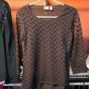 Top. Double layers. 3/4 sleeve. Size is 0 which equals 8.